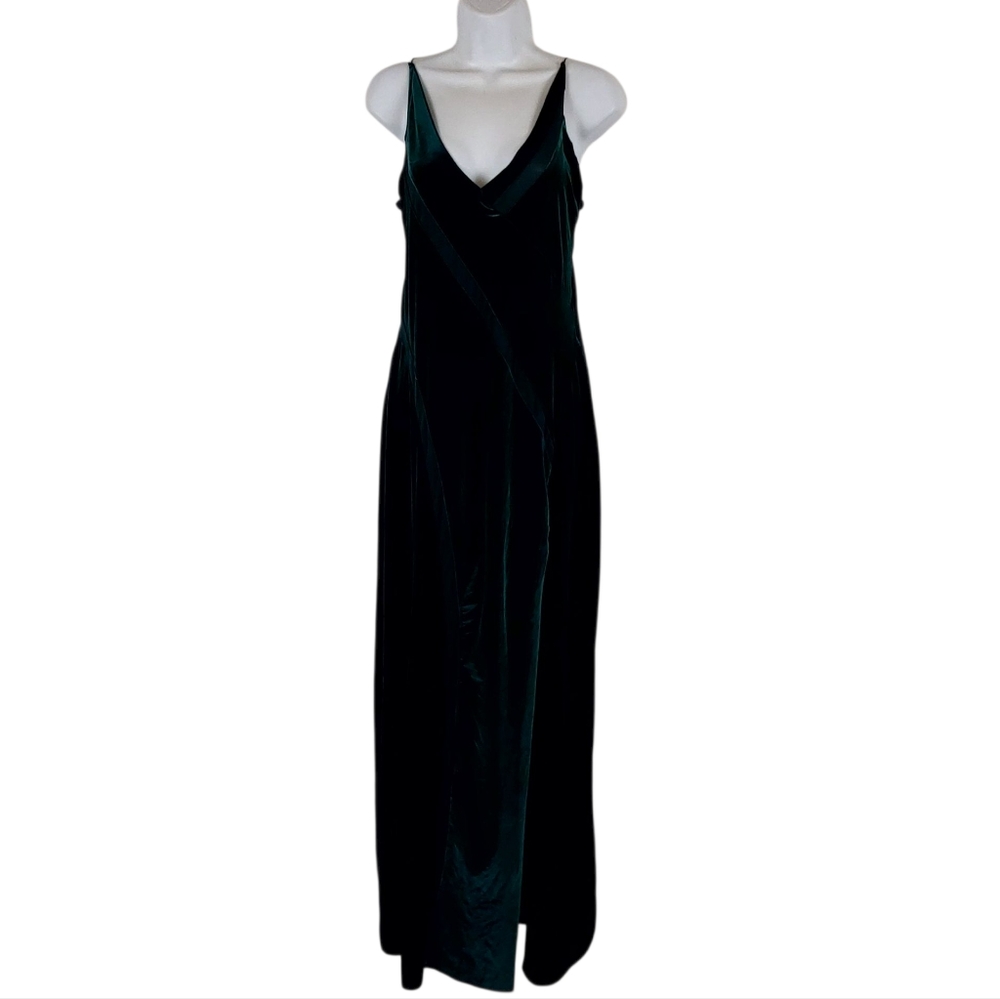 Free People Spliced Forest Green Velvet Maxi Dress - Picture 5 of 13